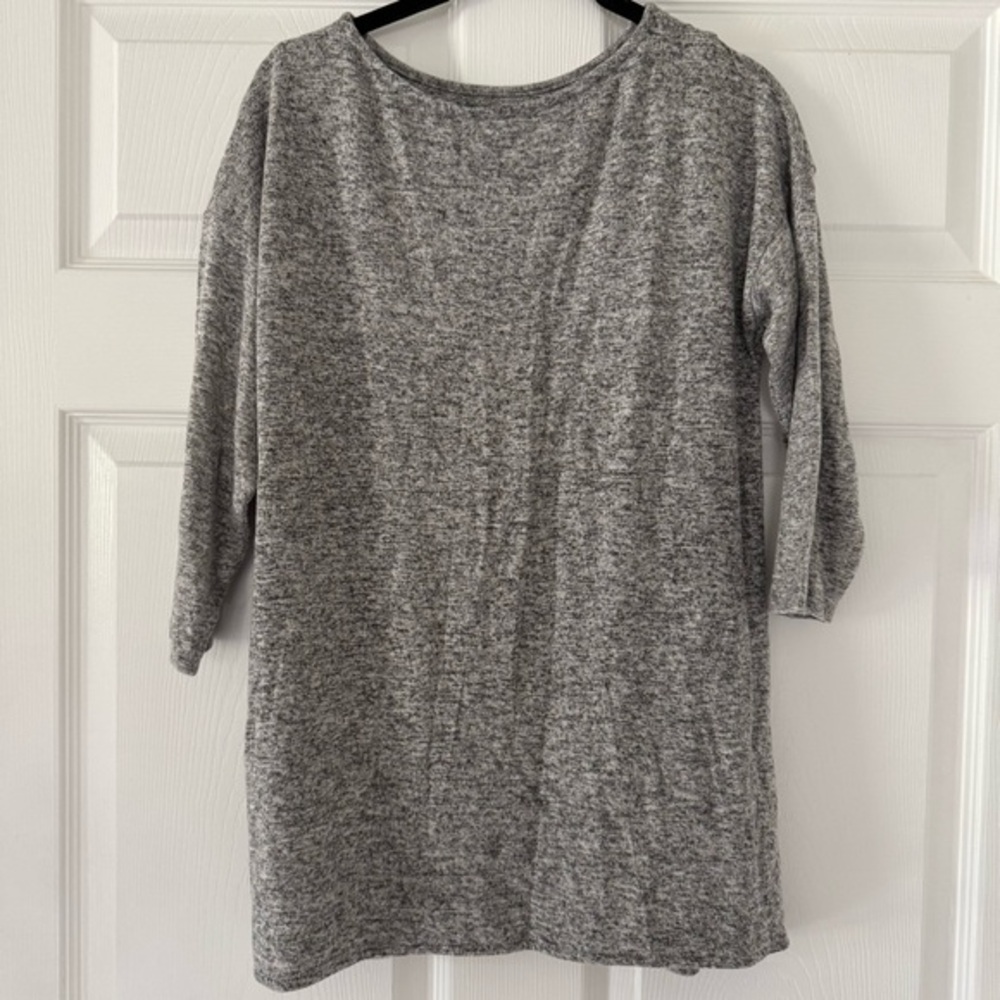 Gibson gray heather 3/4 sleeve sweater